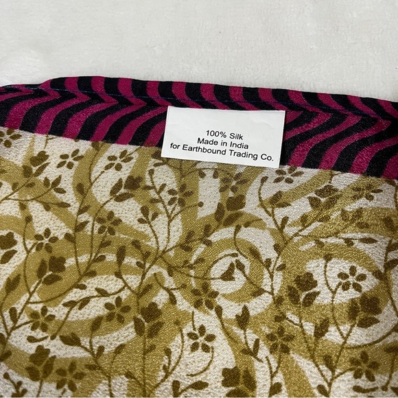 EARTHBOUND TRADING Co. Skirt 100% Silk Wrap Double Layers Reversible Multi-Color - Picture 6 of 12